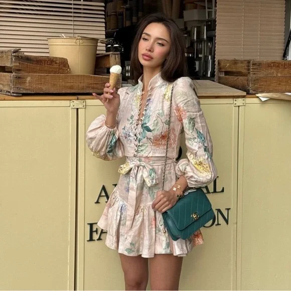 Zimmermann Illuminate Peplum Mini Dress, New - Picture 2 of 10